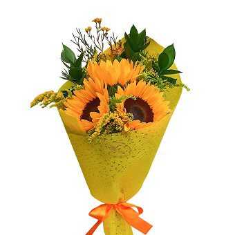 Ramo 3 girasoles y ruscus