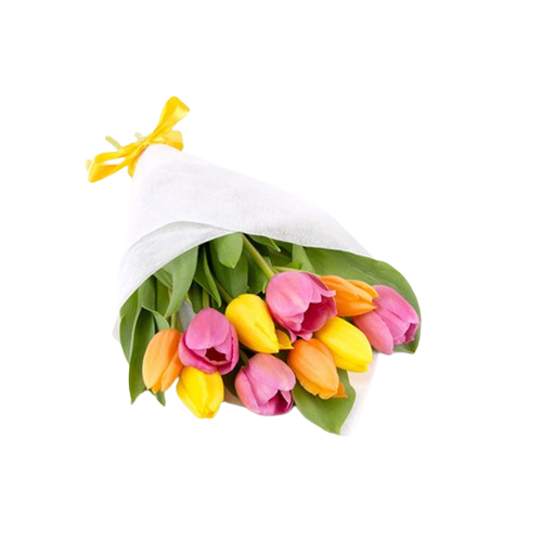Ramo de 10 tulipanes tres colores